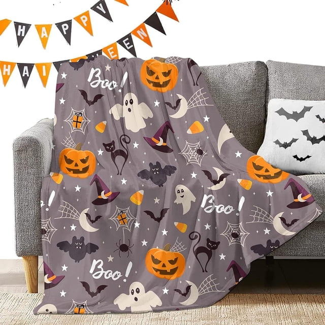 Titaking Cozy Halloween Blanket Soft & Stylish Throw Blanket - Fall Essential(Style A,100X150)
