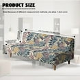 thumbnail image 2 of SCRAWLGOD Vintage Leaf Print Beige Armless Futon Cover Stretch Sofa Bed Slipcover Protector Elastic Futon Cover, Machine Washable Couch Covers with Elastic Bottom, 2 of 7