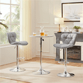 thumbnail image 4 of Yaheetech Adjustable PU Leather Swivel Bar Stools for Home Kitchen, Set of 2,Light Gray, 4 of 7