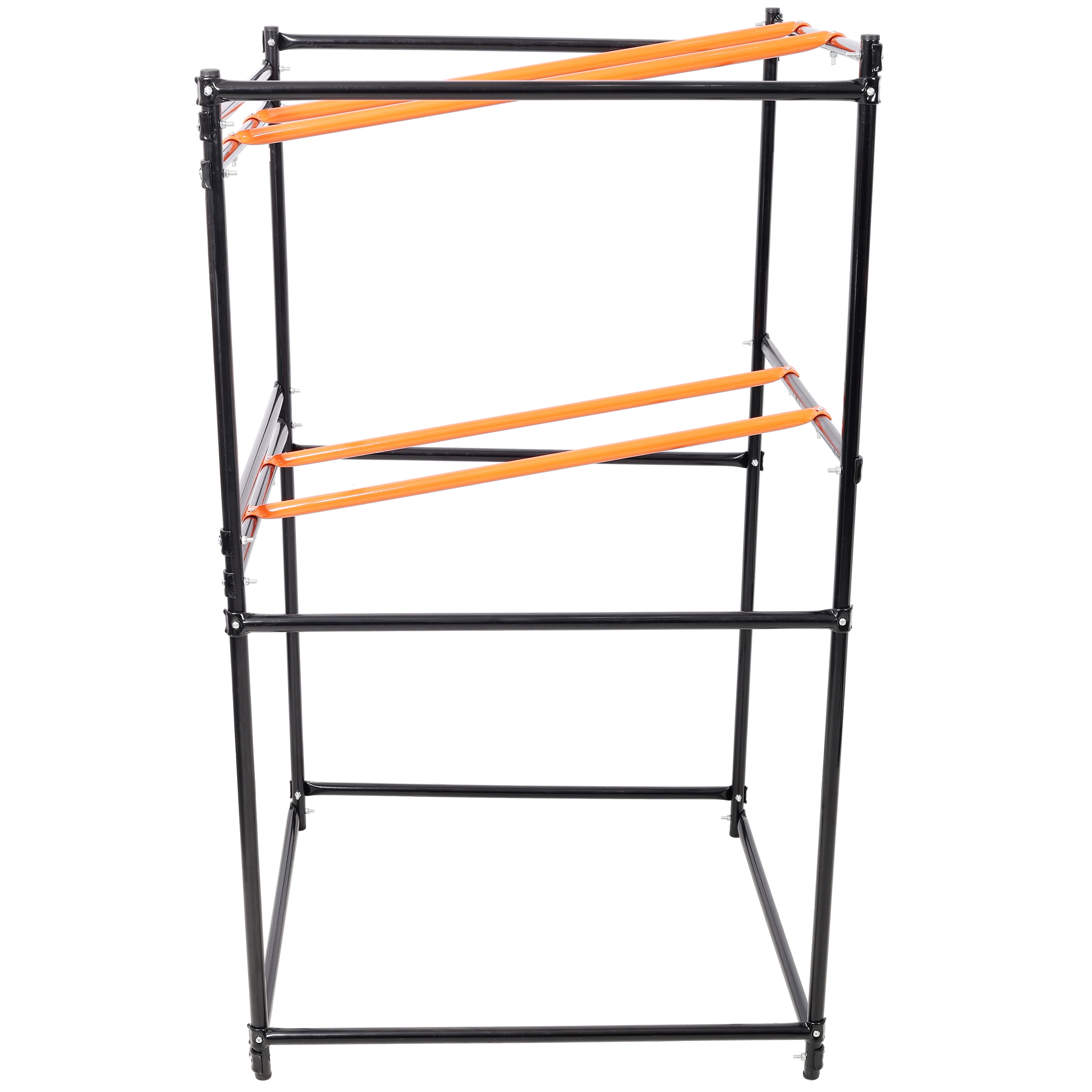 , Lawn Mower Display and Storage Rack 3PCS Lawn Mowers Storage 330LB Load Capacity Black&Orange Color, Black+Orange ,Steel ,