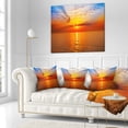 thumbnail image 3 of Designart Orange Sea Sunrise under Blue Sky - Seashore Throw Pillow - 18x18, 3 of 5