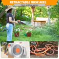thumbnail image 5 of CazToi Auto Rewind Garden Hose Reel, Retractable Hose with 9-Function Nozzle, Lock at Any Length Wall Mount with Swivel Bracket for Outdoor Watering, 5 of 9