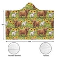 thumbnail image 3 of Wearable Blanket,Green Highland Cow Sunflower Field Pattern Hooded Wearable Sherpa Blanket for Adults & Teens,Winter Poncho Shawl Wrap Cape Thick Warm,60"x80", 3 of 5