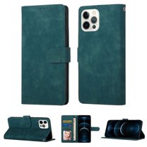 iPhone 12 Case, iPhone 12 Pro Wallet Case, Luxury RFID Blocking Card Holder Slot, Stand Premium PU Leather & Soft TPU Back Shockproof Flip Folio Book Magnetic Cover For iPhone 12 Pro / 12 6.1",Blue