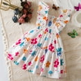 thumbnail image 4 of Girls Dresses Short Sleeve Flowers Prints Cute Clothes, 4 of 9