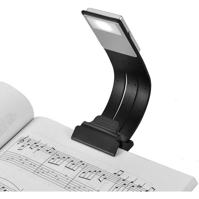 Lámpara de libro con clip, lámpara de lectura LED recargable por USB, lámpara de cama para ojos, atenuación flexible de 4 niveles