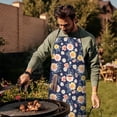 thumbnail image 4 of Pioneer Flower Floral Print Pattern Cotton Linen Apron with Pockets, Waterproof Adjustable, 33x27 Inch for Kitchen, Gardening, BBQ, Salon, 4 of 6