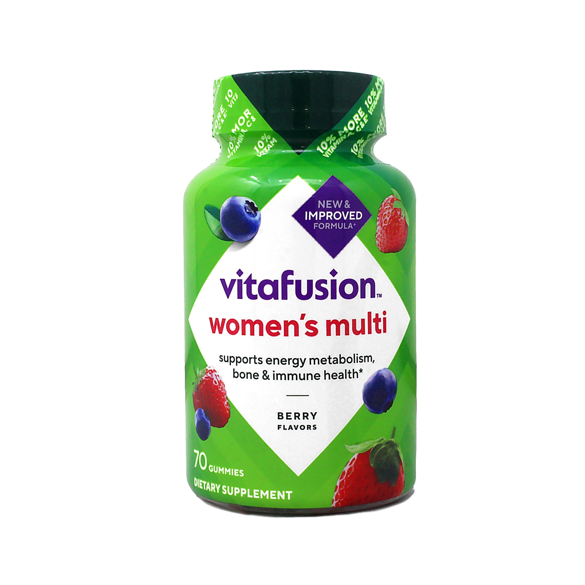 Vitafusion Women's Multivitamin Gummies, Bone & Immune Health, Berry Flavored, 70 Count