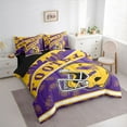 thumbnail image 3 of jejeloiu Boys Ball Game 7-Piece Bedding Comforter Set,Yellow Rugby Helmet King Bedding Sets For Football Lover Reversible, 3 of 8