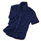 thumbnail image 1 of Camisas Para Hombre Manga Larga Chaqueta informal de manga corta con solapa de color sólido de algodón y lino para hombre (Navy, M), 1 of 6