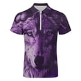 thumbnail image 4 of Purple Wolf Men Zipper T-shirt Summer Casual Short Sleeve T-shirt Top, 4 of 7