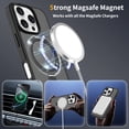 thumbnail image 4 of Asuwish Phone Case for iPhone 16 Pro 6.3 inch Tempered Glass Screen Protector Magnetic Folding Stand Frosted Translucent Rugged Shockproof Protective Cell Cover i Phone16 i16 16Pro Women Men Black, 4 of 8