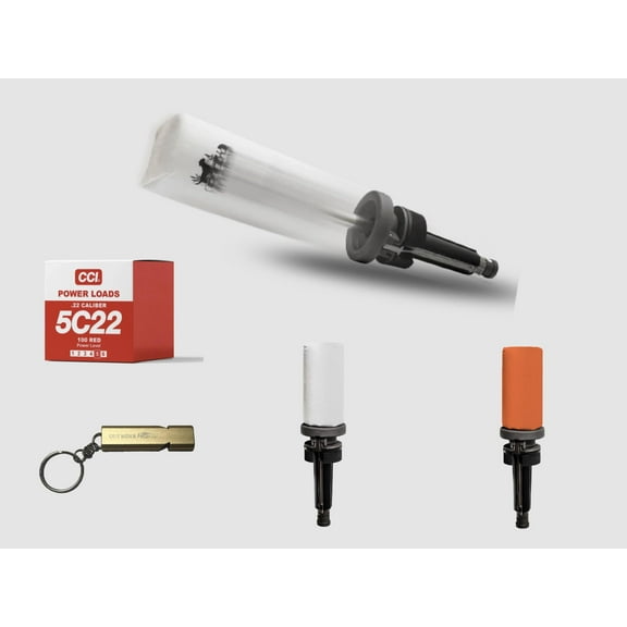 DT Systems Dummy Launcher Value Pack - Launcher, Two 10 Inch Dummies (Orange and White), Red Powerload, Free ORP Whistle.