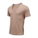 thumbnail image 5 of Camisas Elvqul para Hombre Casuales a Rayas Caqui Cuello Redondo Manga Corta, 5 of 8