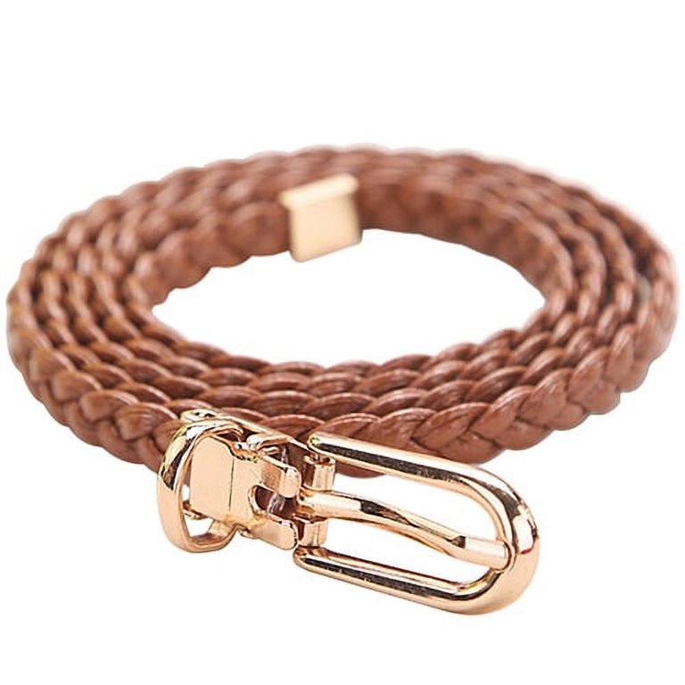 Dress Choice Women Braided Leather Skinny Thin Buckle Strap  display picture 3