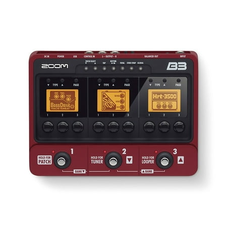 Zoom B3 Bass Effects and Amp Simulator Red