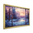 thumbnail image 2 of Designart "Purple River Winter's Reflective Charm II" Landscapes Framed Wall Art Decor - Traditional Purple Winter Landscape Living Room Framed Canvas Art, 2 of 6