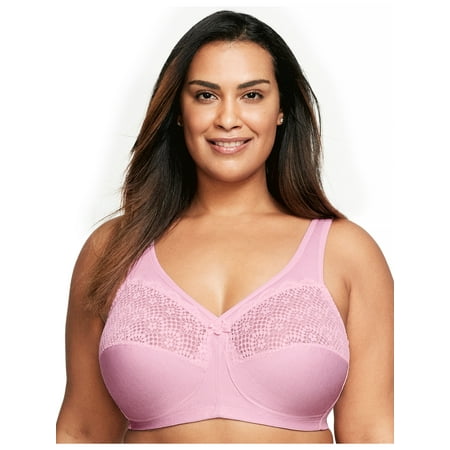 

Glamorise Full Figure Plus Size MagicLift Moisture Control Bra Wirefree #1064