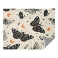 thumbnail image 2 of 70x55 Inches Glow in The Dark Blanket Cozy Throw Camping Blankets for Home and Outdoor Use Black and White Moths, 2 of 8