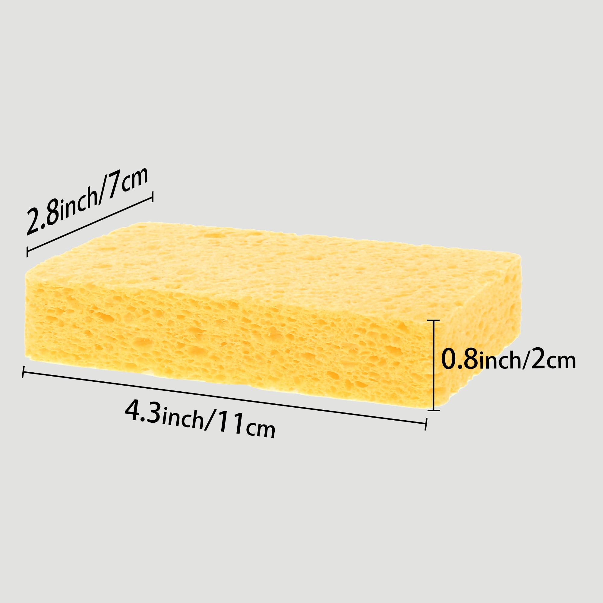 Unique Bargains 6 Pack Non-Scratch Sponges Kitchen Cleaning Sponges Gold 4.3"x2.8"x0.8"