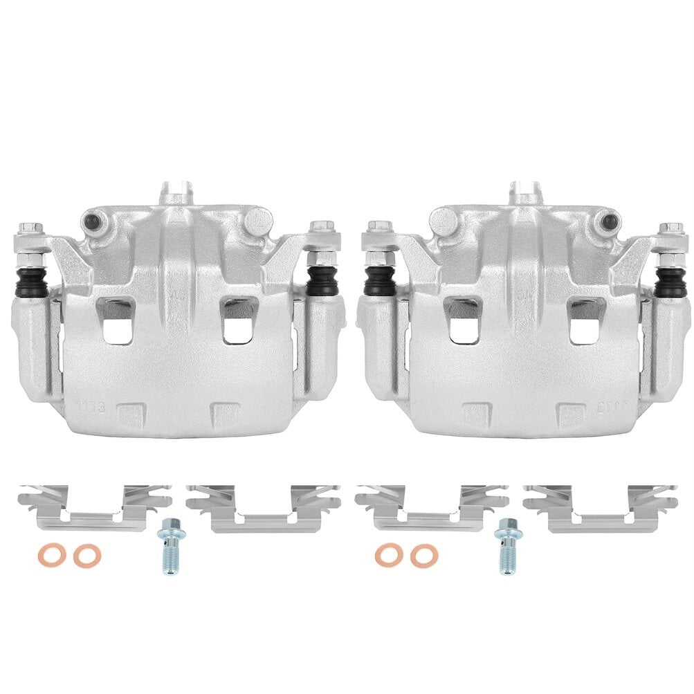 Pair Of Rear Brake Calipers With Brackets For Nissan Pathfinder 2005-2012 | Left & Right Set, Direct Replacement, Cast Iron