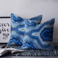 thumbnail image 3 of Blue Marble Throw Pillow Covers, Soft Pillowcases with Invisible Zipper, Modern Luxury Granite Surface Motif Sketch Decorative Square Pillow Cushion Covers for Living Room Couch Sofa Bed 24x24 Inches, 3 of 8