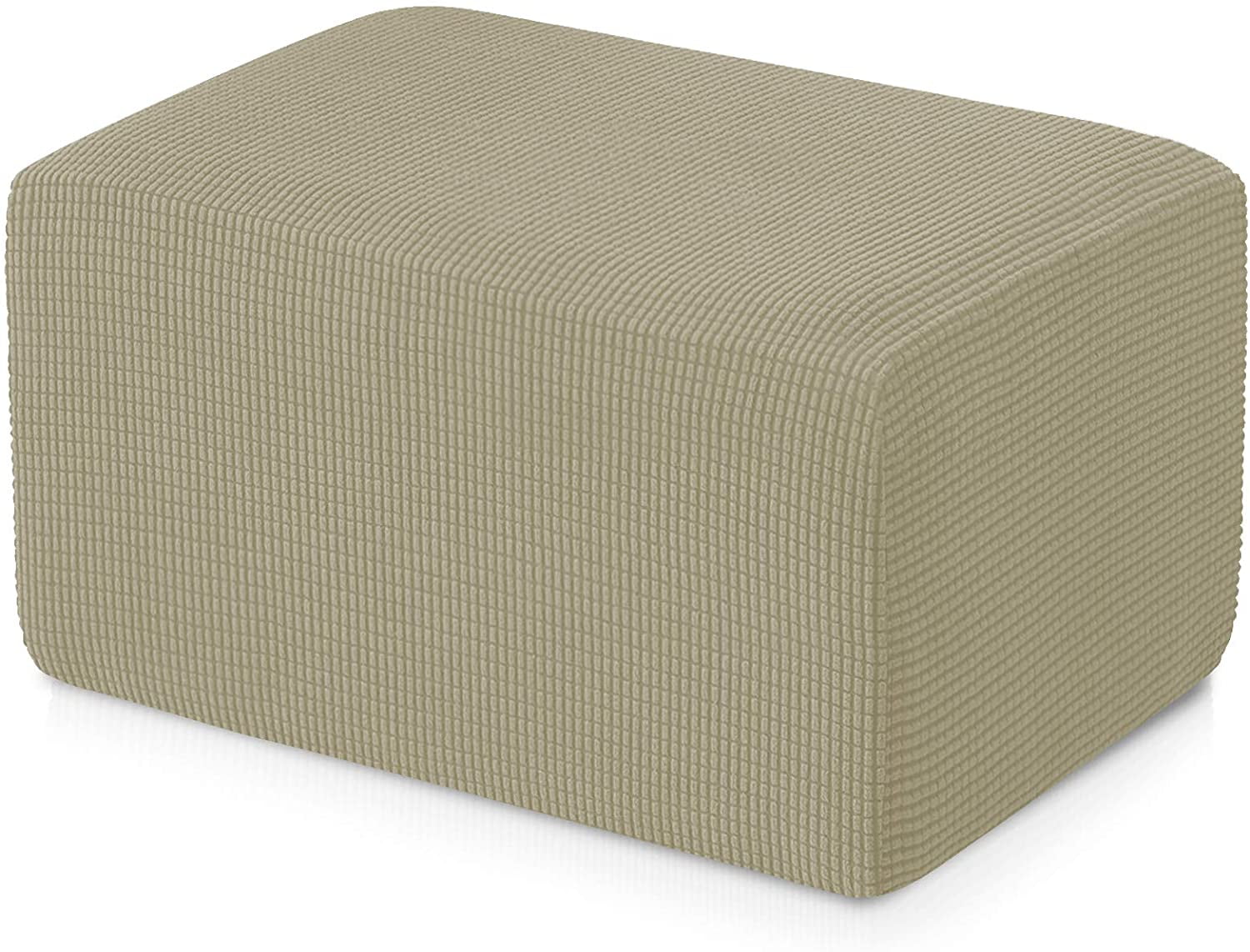 Oversize Fleece Protector Ottoman Slipcover Sofa Footstool Cover Stretch Storage 