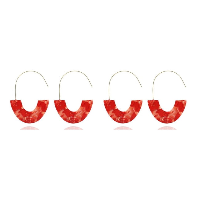 Sonducket 1 par de aretes delicados de estilo vintage con estampado de leopardo, suministros para fiestas, día de San Valentín para vacaciones, rojo 2Conjunto
