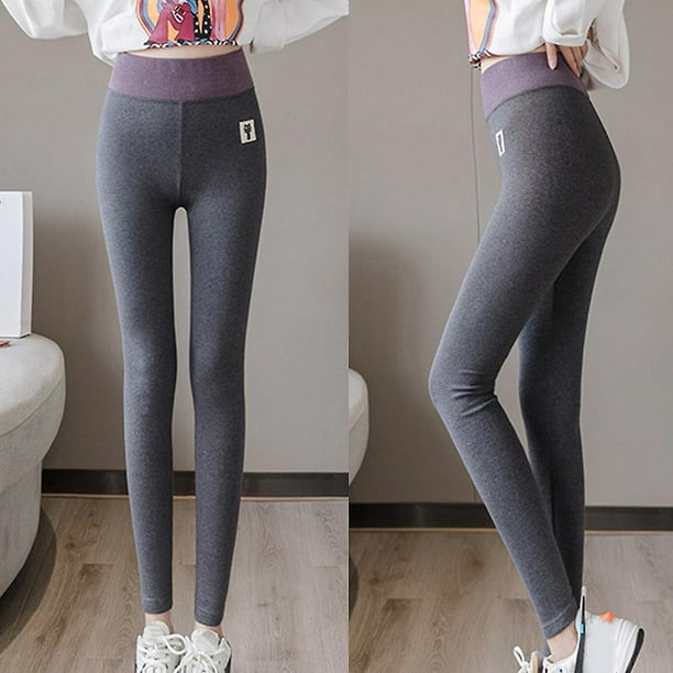 Women Winter High Waist Stretch Leggings Faux Fleece Lined Warm Tights  Pantyhose Thick Velvet Thermal Skinny Pants 