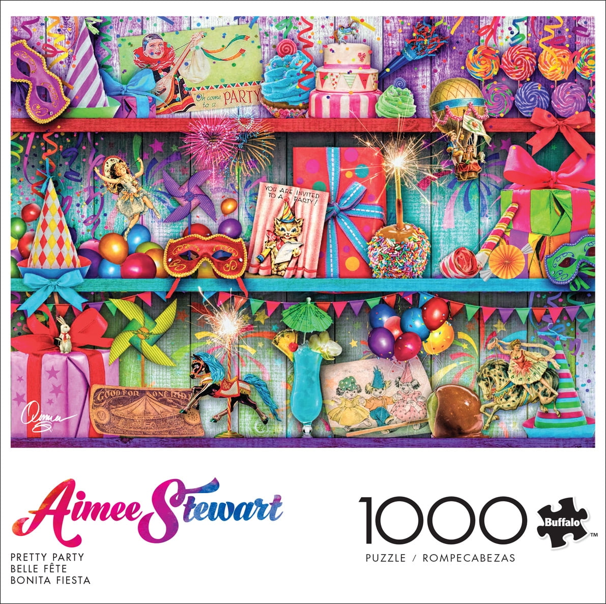 Buffalo Games Pretty Party 1000-Piece 26.75 x 19.75-inch Interlocking Jigsaw Puzzle for Adults Ages 14+