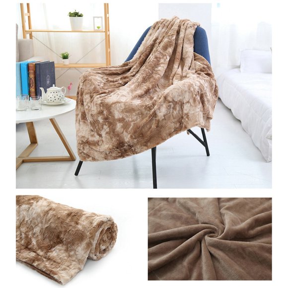 Fleece Throw Blankets,63*51.2Inch Warm Faux Weighted Blanke Soft Coral Fleece Double Sided Thick Throw Blankets Tie-Dyed Conditioning Blanket for Sofa/Bed/Couch 63*51 In,Soft Throw Blanket