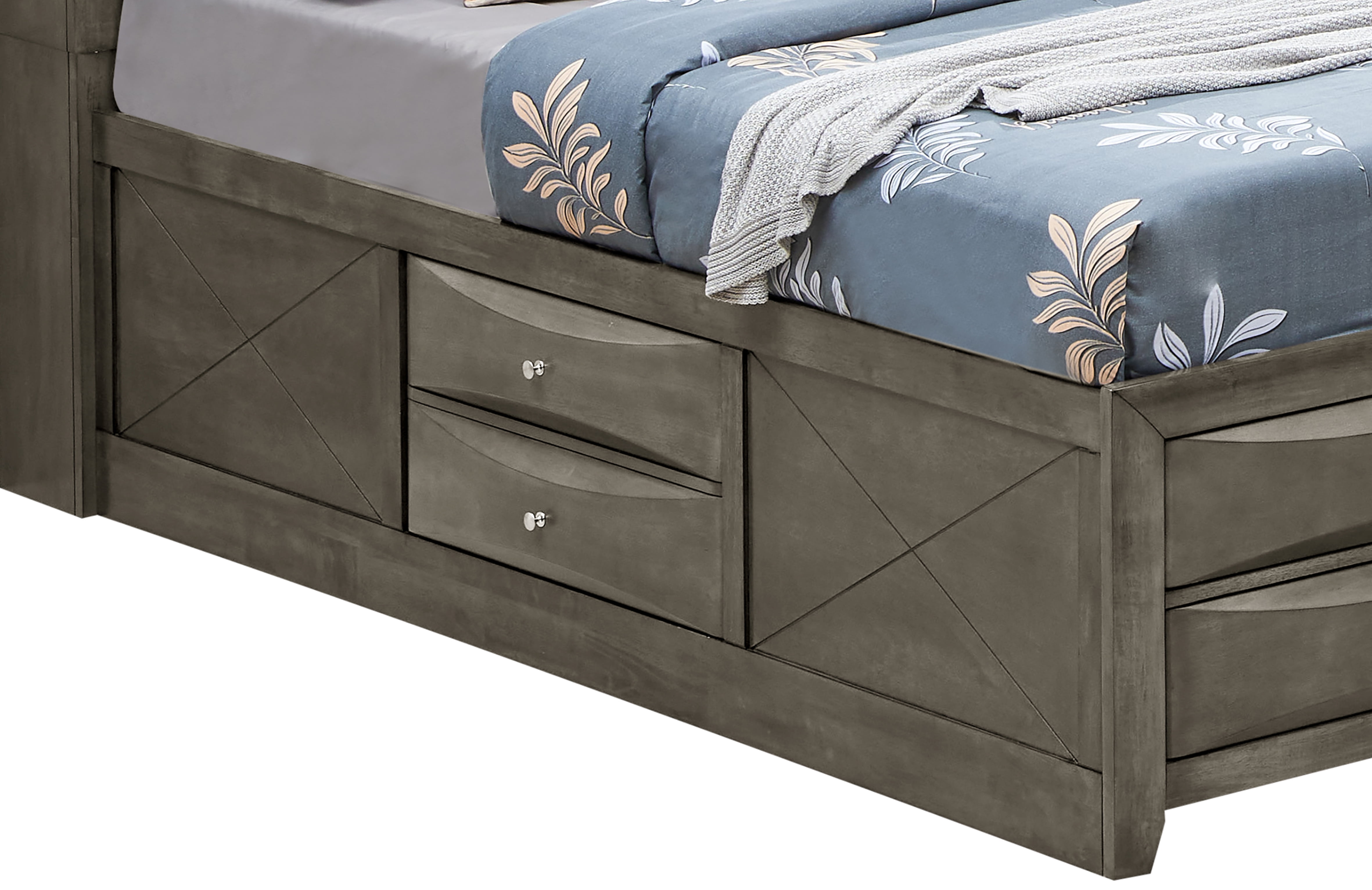 Glory Furniture Marilla King Storage Bed in Gray Color