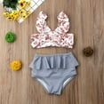 thumbnail image 4 of Douhoow Toddler Girls 2 Pieces Swimsuit Leopard Swimwear Flower Bathing Suit, 4 of 7