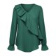 thumbnail image 3 of Camisetas de Cuello en V de Manga Larga para las Mujeres Blusa de Ruffle Casual Camiseta de Trabajo Tops, Tops de Manga Larga de Moda para las Mujeres 2025 Pullover Suelto, 3 of 6