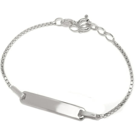 Pori Jewelers 925 Sterling Silver Box Chain Kid ID Bracelet