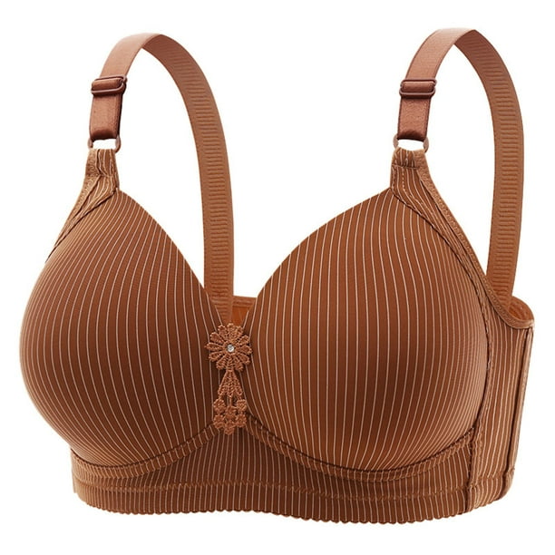 Aayomet Bras for Large Breasts No Steel Ring Plus Size Thin Breathable and  Comfortable Bra (Coffee, 52)