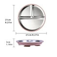 thumbnail image 4 of Shoreew Divided Dining Plate with Suction Cups Stainless Steel Baby Plates Toddler Meal Tray Non-Slip Silicone Cover Heat-Insulated Feeding Tray, 4 of 7