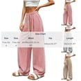 thumbnail image 3 of PBFRDSJ Y2K Striped Wide Leg Pants for Women Baggy Elastic Waist Drawstring Palazzo Pants Casual Vacation Flowy Clothes Free Sizes, 3 of 6