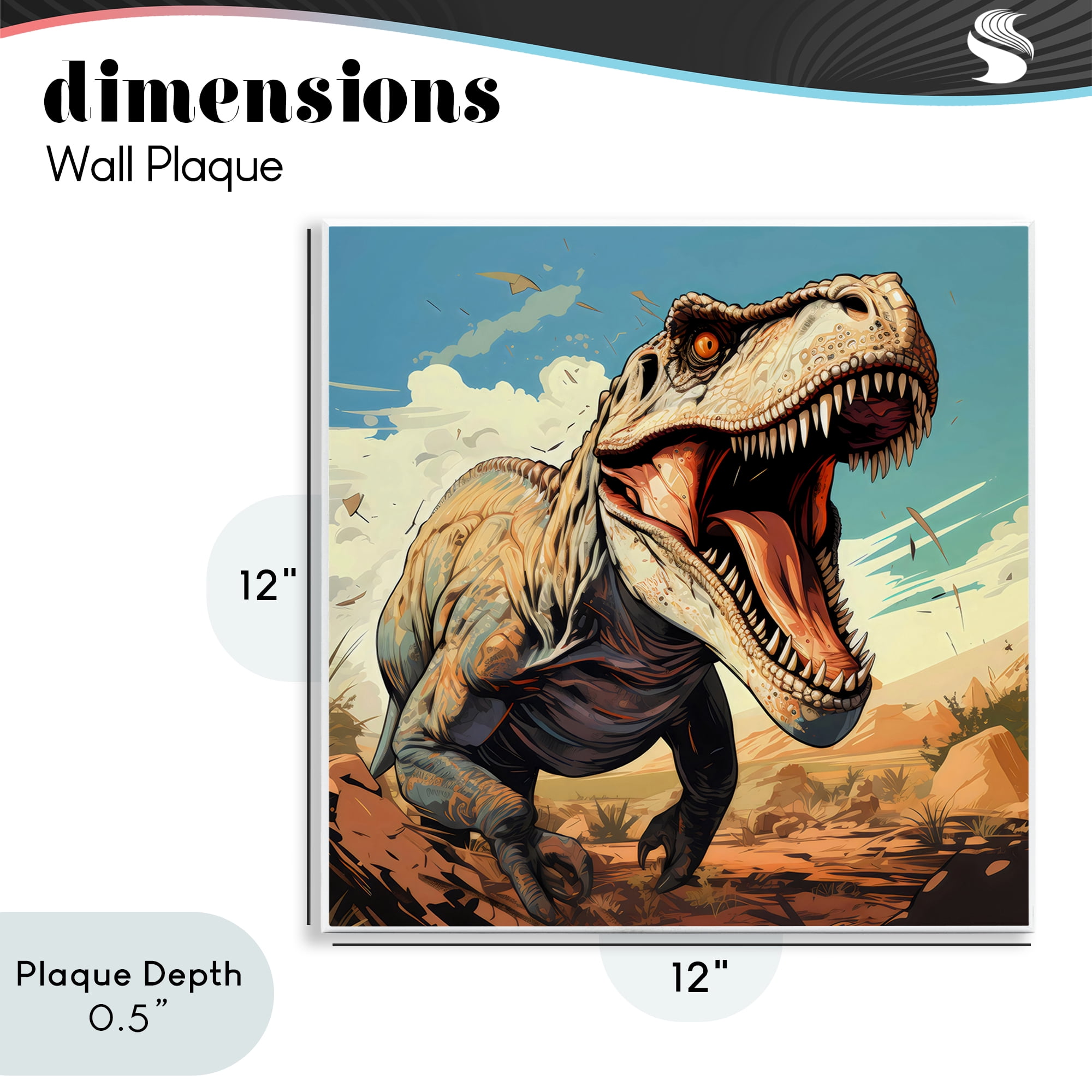 Stupell Industries Velociraptor Desert Sunset Wall Plaque Art, design by Creative Studio