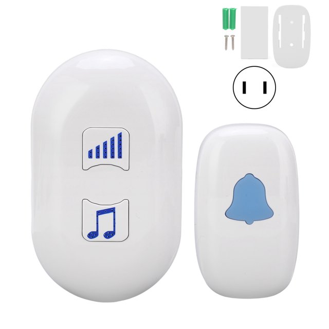 Timbre inalámbrico 38 tonos de llamada 4 niveles de volumen buscapersonas para personas mayores timbre de puerta impermeable para el hogar enchufe de EE. UU. 110V