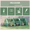 thumbnail image 6 of Beyamis Green House Portable Mini Outdoor Garden Greenhouse - 9 x 3 x 3", Large Zipper Doors, Water/UV Resistant PE Cover, Green, Easy Setup for Small Plants, 6 of 9