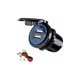 thumbnail image 1 of Cargador USB para automóvil Enchufe USB para automóvil 5V 4.2A Carga rápida con pantalla LED, resistente al agua y al polvo, adecuado para automóvil, barco, motocicleta, SUV, autobús, camión, caravana, mar (azul) 12V 24V, 1 of 5
