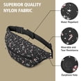 thumbnail image 5 of Fanny Pack Black Christmas Candy Cane and Snowflake Pattern Waist Pack Bag,Running Cross Bag,Waterproof Large Fanny Packs for Women Men for Travel Running Hiking Cycling, 5 of 6