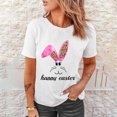 thumbnail image 4 of Pompotops T-Shirts Col Rond pour Femmes Imprimé Lapin de Pâques Manches Courtes Blouse, 4 of 9