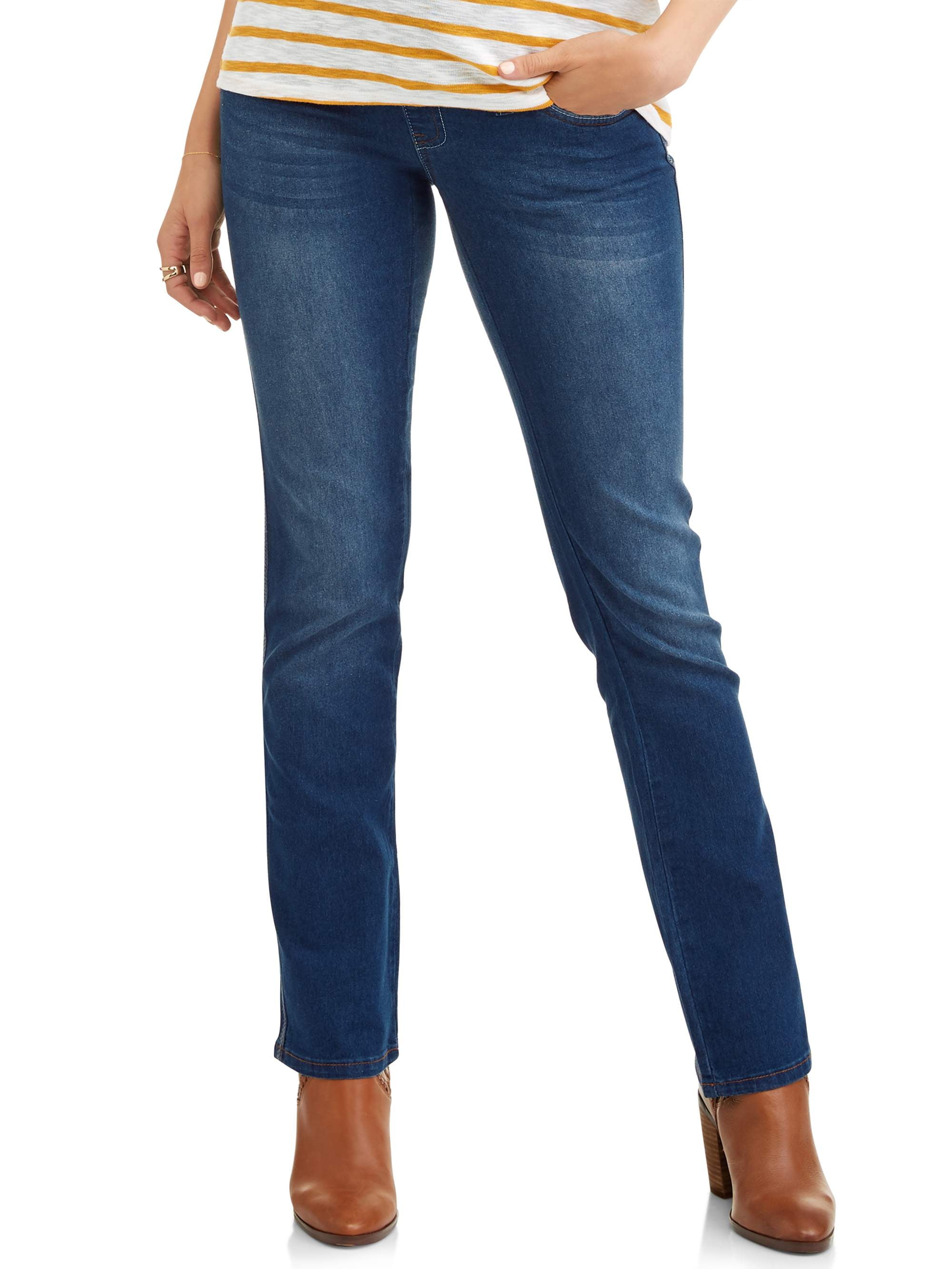 Oh! Mamma - Maternity Full Panel Bootcut Jeans with Double Loop Belt - Walmart.com - Walmart.com
