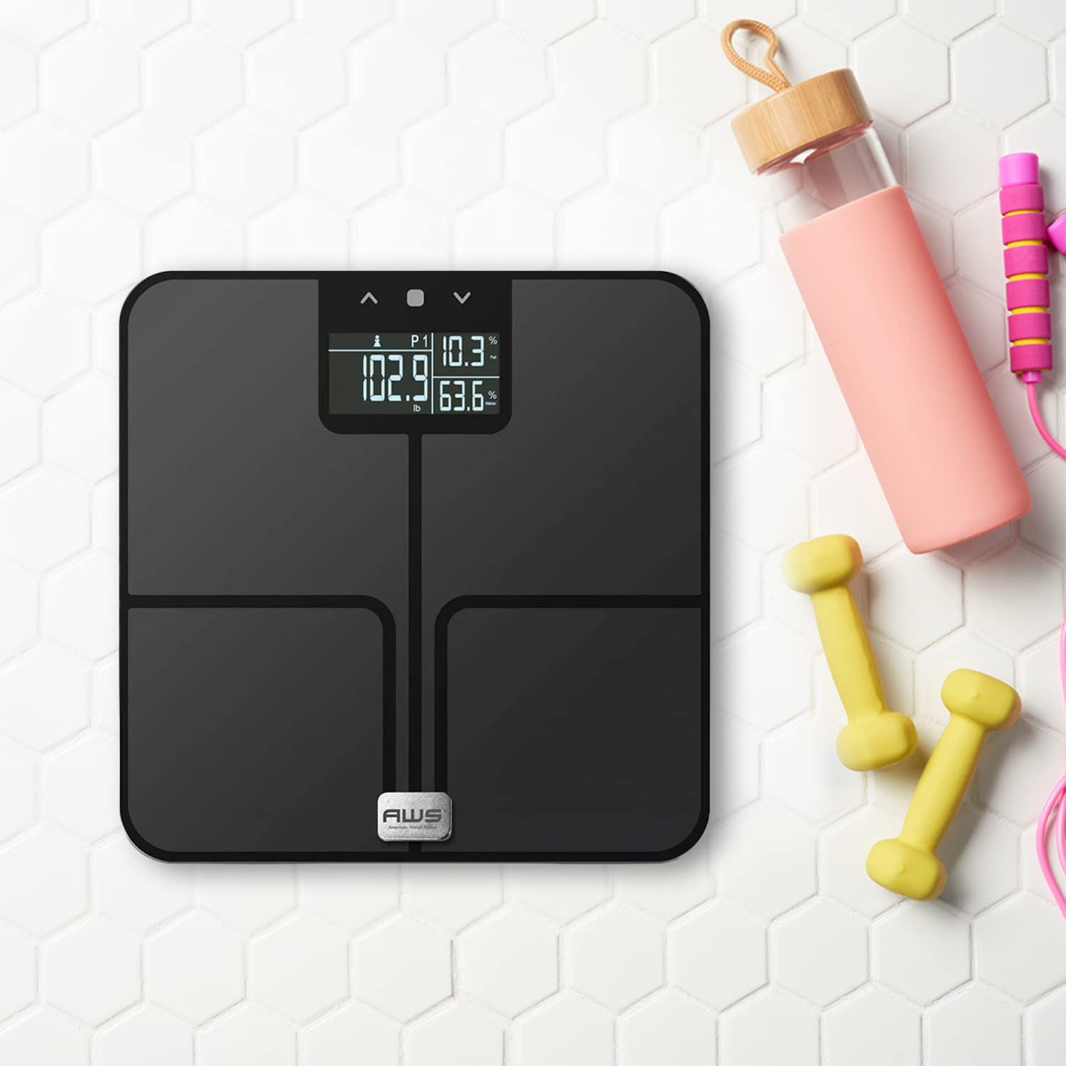 American Weigh Scales Achiever 396 Bathroom Scale - Black - 396Lbs