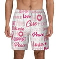 thumbnail image 2 of Picia Breast Cancer Pink Ribbons Awareness (2) pattern Mens Swim Trunks with Compression Liner Stretch Beach Shorts Quick Dry with Zipper Pockets No-Chafing Board Shorts-Medium, 2 of 9