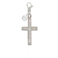 thumbnail image 2 of Delight Jewelry Stainless Steel Psalm 46:5 - She will not Fall Engraved Cross - - Silvertone Clip on Charm with Clear Crystal Drop, 2 of 5