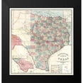 thumbnail image 2 of Pressler 12x12 Black Modern Framed Museum Art Print Titled - Travellers Map Texas - Pressler 1867, 2 of 5