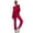 Rose Red S, variant on 2 Pcs/Set Women Coat Pants Suit Hooded Zip-up Long Sleeve Short Top Elastic Hem And Waist Ankle-banded Pockets Trousers Winter Daily Wear Tracksuit